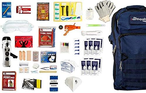 Complete Earthquake Bag - Most Popular Emergency kit for Earthquakes, Hurricanes, floods + Other disasters