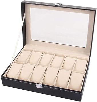 HJ Inicio Caja de reloj Cajas de joyería Hombre Mujer Regalo Viaje Hombres S y mujeres