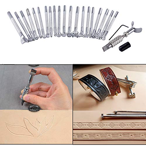 Leather Making Kit MIUSIE Professional Leather Working Punch Kit, 139 Pcs Leather Making Tools with Number and Letter Stamp Set,Leather Stamps,Leather Rivets Tools,Swivel Knife for Leather Working