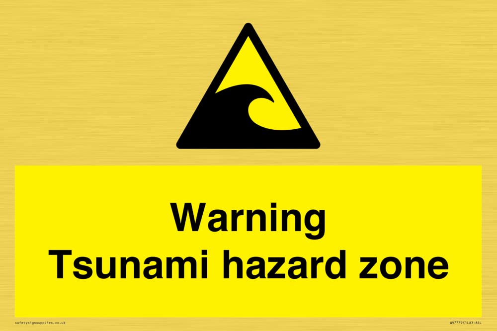 Warning Tsunami hazard zone Sign - 300x200mm - A4L