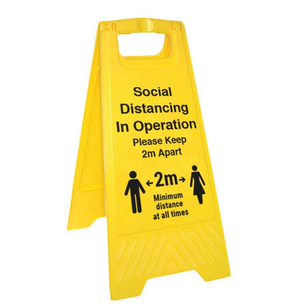 Vsafety Social Distancing In Operation - Double Sided Floor Sign