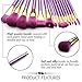 Qivange Makeup Brush Set, Professional Makeup Brushes with Cosmetic Bag(Purple with Gold, 15 PCS)