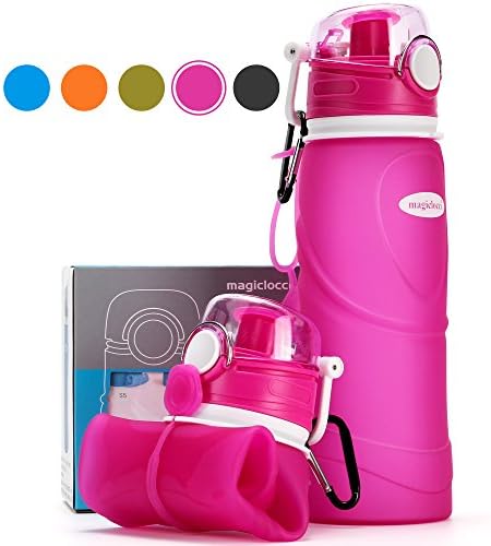 Collapsible Water Bottle for Travel 750ml/26floz,Reusable Foldable Leak Proof,Cruise Outdoors Sports Camping Hiking Gym Fitness Training,Food-Grade Silicone BPA Free/Non-Toxic,Folding Roll Up Portable
