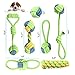 Petony Dog Toys, Interactive Chewing Rope Ball Toys Set for Small Puppies and Medium Dogs Pack of 8,with a Cute Pet Slipper
