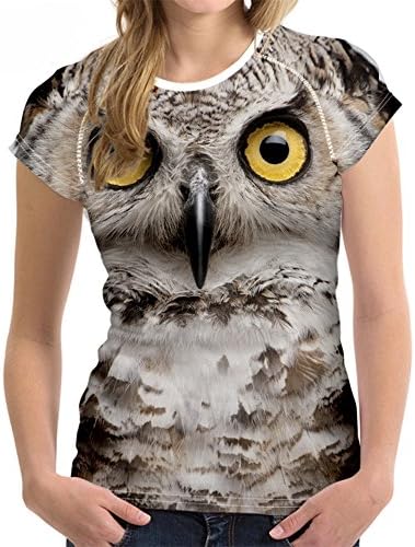 Bigcardesigns Women' Girl's T-Shirt with Animl Cat Dog Print