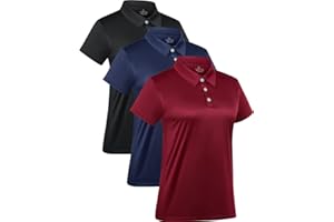 ORRSTARRY 3-Pack Women's Short-Sleeve Sport Polo Shirts Quick Dry Moisture-Wicking Activewear Polos Tops for Work