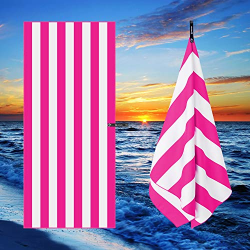 DARCHEN Microfiber Beach Towels Oversize Travel Beach Towel 4 Pack - Quick Dry Towel for Swimming, Sand Free Towel (Extra Large XL 70x35 inch) for Kids Adult