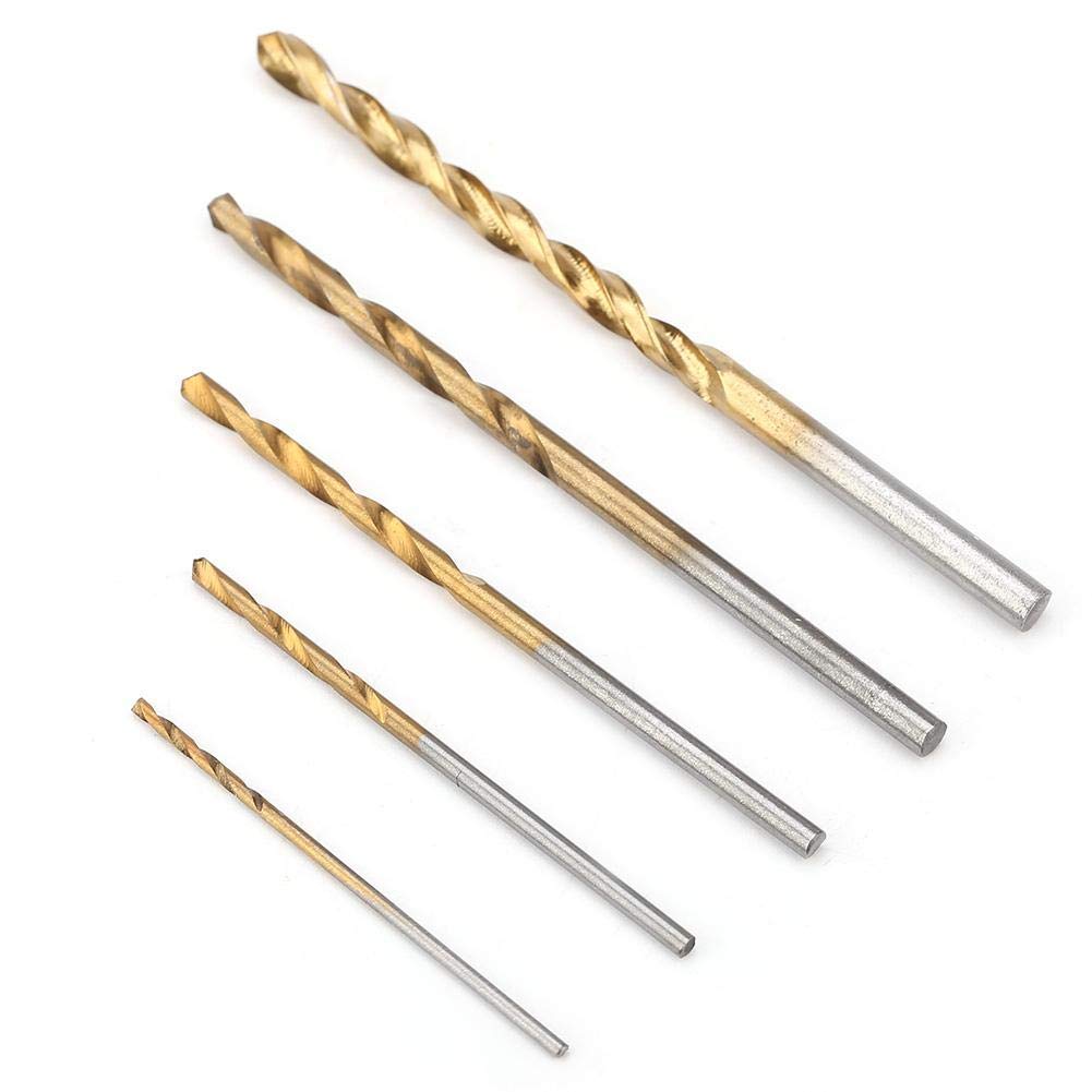 Twist Drill Set, 50Pcs 1-3mm Mini Hand Twist Drill Tools with HSS Coating Titanium for Wood Plastic Metal
