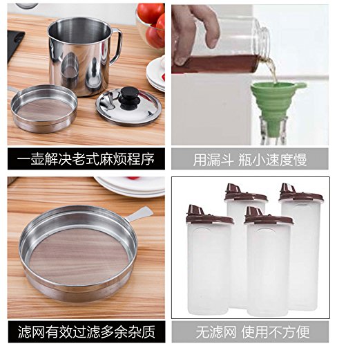 Oil Storage Grease Keeper, Grease Strainer Pot Grease Container With Mesh Strainer 1.7 L (8 Cups)