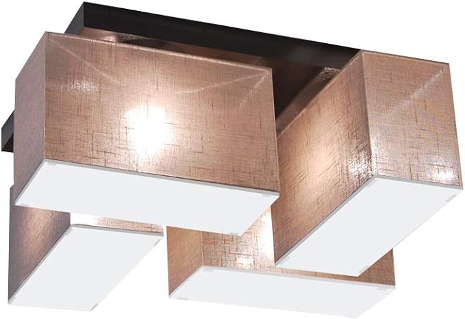 Deckenlampe Mit Blenden Blejls416d Deckenleuchte Leuchte Lampe 4 Flammig Holz Kinderzimmer Wohnzimmer Schlafzimmer Kuche Lampe Led Geeignet Grau Amazon De Beleuchtung