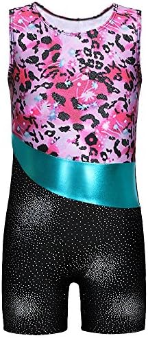 DAXIANG Girls Shining Rainbow Colorful Flower Sleeveless Tank Leotard for Gymnastics Dancing Ballet