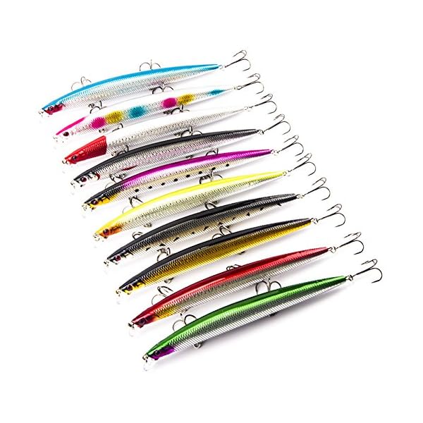 HappyFishing-10pcslot-Large-Plastic-Minnow-Sea-Fishing-Lures-Bass-CrankBait-Tackle-with-3-Hooks-71inch-091oz
