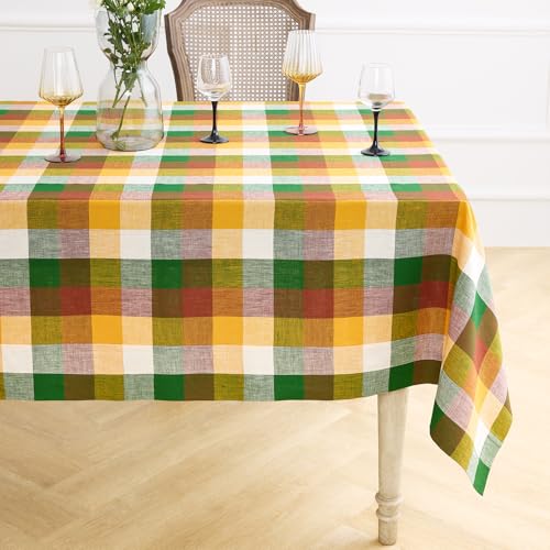 Solino Home Buffalo Check Linen Tablecloth