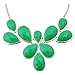 Jane Stone Fashion Gold Tone Bubble Collar Necklace Statement Chunky Jewelry for Women (S-emerald)
