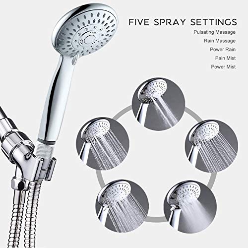 CFMOUR Handheld Shower Head with Flow Regulator, Easy to Control Water