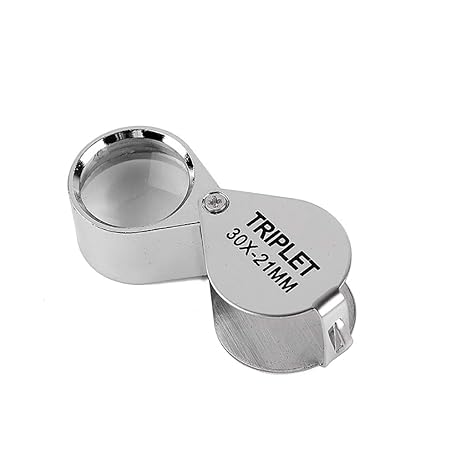 Mini-Mikroskop-Juweliere Augenlupe Lupe Lupe Leistungsstarkes Dublett, Runde Körperschmucklupe, 23 mm, Silber ? Gold (Color :