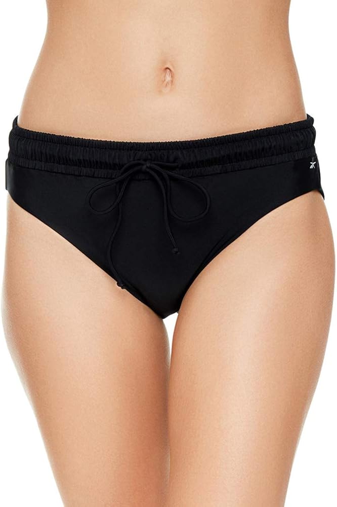 Reebok Women's Swimwear Invincible Icon High Cut Leg Drawcord Brief