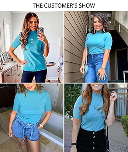turquoise mock turtleneck
