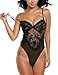 Finegozir Women Sexy Spaghetti Strap Lingerie Lace See-through Teddy One Piece Sleepwear