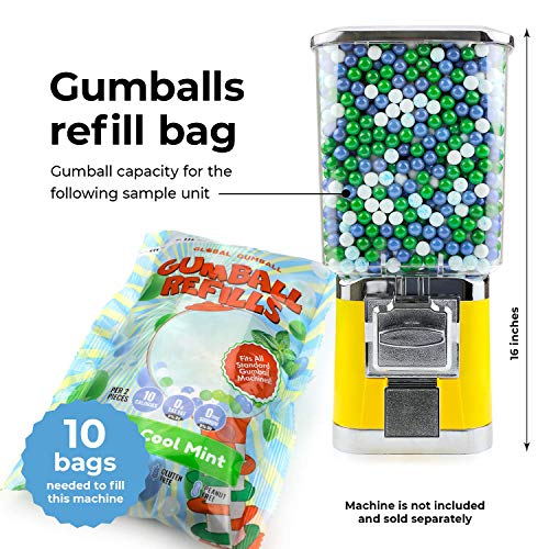 Mint Gumballs 2lb 13mm Triple Cool Mint Bubble Gum Balls 1/2 inch