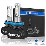 H11 (H8 H9) LED Headlight Bulbs, Snorda All-in-One LED Headlights 6500K 8000LM 50W Headlight Bulb 2 Pcs with Cool White Top CSP Chips - 3 Year Warranty