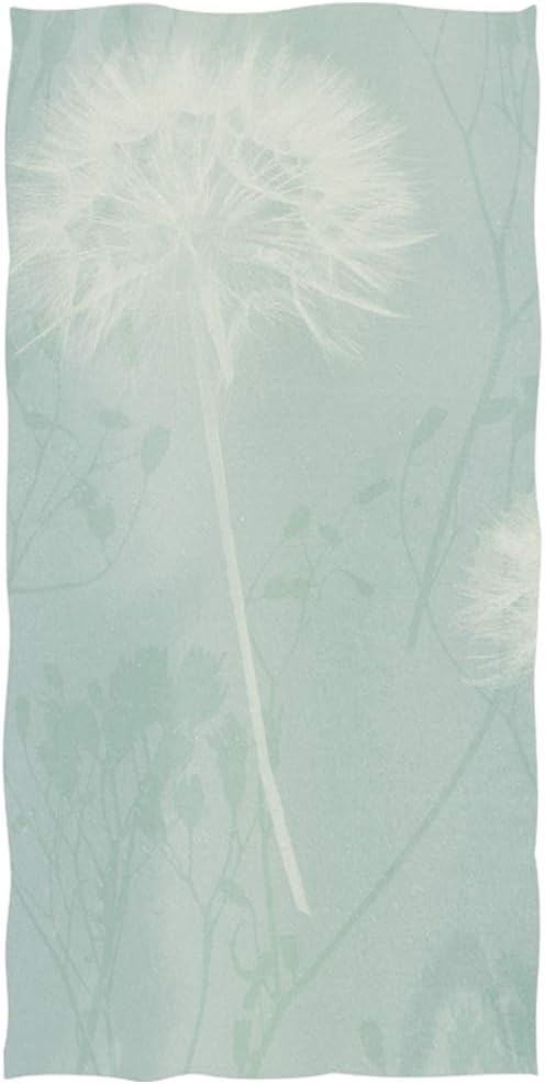 MALPLENA Arthouse Dandelion Haze Duck Egg Floral Fitness Towel Cotton Bath Towel Eco-Friendly