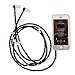 Ranipobo Luxury Bling Diamond Pearl Handcrafted Necklace Chain In-ear Earphone Stereo Running Noise Isolating With Mic For iPhone Smart Phone 3.5mm Plug (Black)