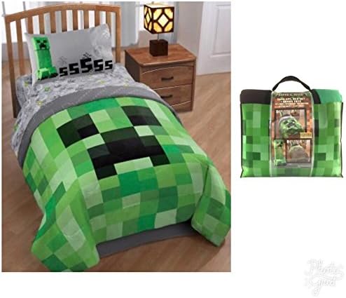 Minecraft Kids 4pc Bedding Set with Comforter, Sheets, Pillow Case and Bonus Tote