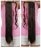Onedor Straight Wrap Around Ponytail Extension for Woman Synthetic Hair 120g-130g