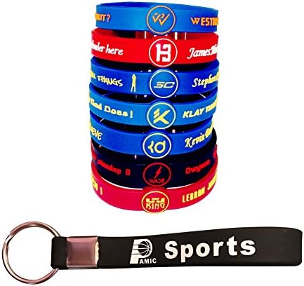 AMIC Basketball Silicone Wristband, Adjustable Rubber Bracelet