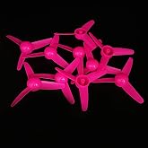 10PCS RC Boat DC Motor 2mm Shaft Propeller Plastic Propeller with 3-Blades Fan Shape for Fan Leaves Ship RC Boat Airplane DIY Model Toy Building Part (Pink)