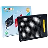 AYNAT FUN Magnetic Board for Kids and Toddler Activities with Beads and Drawing Stylus â€“ Doodle Tablet, Square Black