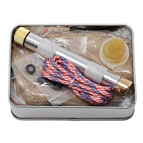 American Heritage Industries Fire Piston Kit- Firestarter Kit with Char Cloth, Cord, and Tinder, Survivalist and Prepper Gift, Easily Start Your Next Campfire