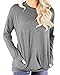 Guandiif Womens Round Neck Sweatshirt Casual Long Sleeve Loose T-Shirts Soft Lightweight Blouse Tops With Pocket
