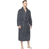 Yurhap Mens Fleece Robe, Soft Plush Robe for Men, Fluffy Bathrobe with Belt | Ultra Cozy Luxury Mens Robe, Birthday Gift for Husband, Fuzzy Bath Robe with Pockets for Shower Spa House