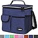 opux Insulated Lunch Bag for Men Women, Leakproof Heather Navy Lunch Box for Work, Portable Soft Lunch Cooler Bag with Shoulder Strap, Adult Lunchbox Lunch Pail for Kid Boy Girl School, 18 Can/10L