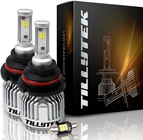 TILLYTEK LED Headlight Bulb Kit Conversion 6000K Cool White 8000LM Upgrade Automotive Car Lighting from Stock Halogen HID (9007 (HB5), Standard Kit)