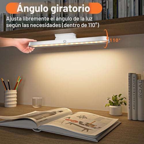 TOPPLEE Magnetic LED Light 2500mAh USB Rechargeable Cabinet Light Dimmable Night Light with Touch Control Suitable for Cabinet, Kitchen, Desk, Reading, Makeup
