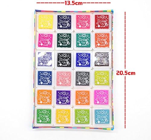 24 Colors Crafts Ink Pads for Rubber Stamps Card Making and DIY Scrapbooking Rainbow Washable Ink Pads