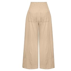 JIOEEH Womens Pants Women High Waisted Wide Capris