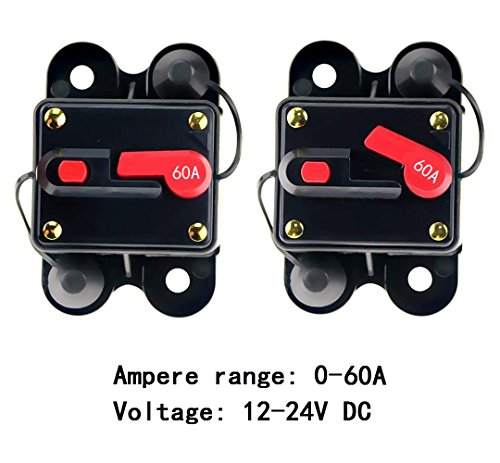 ANJOSHI 60amp Circuit Breaker 50A-300A Manual Reset Home Solar System Fuse Holder Car Audio Amps Protection 12V-24V DC Reset Fuse Inverter Replace Fuses