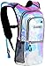 SOJOURNER Rave Hydration Pack Backpack - 2L Water Bladder Included for Festivals, Raves, Hiking, Biking, Climbing, Running and More (Holographic - Blue)