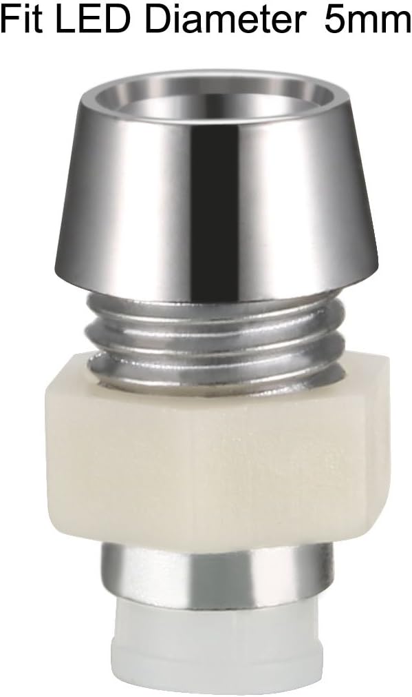 sourcing map 20pcs 5mm LED Lamp Holder Light Bulb Socket Plastic Chrome Plated for Light-emitting Diode Lighting - Image 4