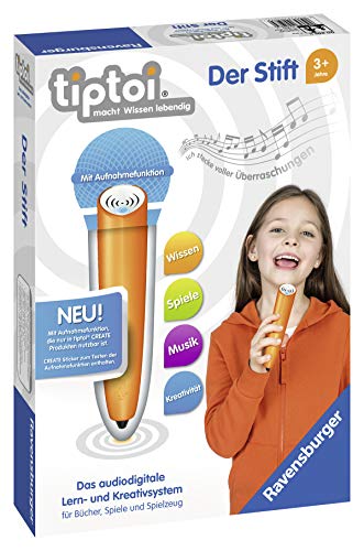 Ravensburger tiptoi Stift 00801 - Das audiodigitale Lern- und Kreativsystem, Lernspielzeug für Kinder ab 3 Jahren - Der Stift mit Aufnahmefunktion