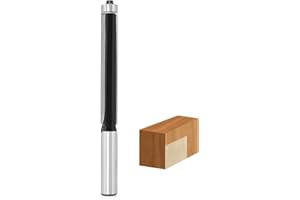 SICWOOD Extra Long Flush Trim Router Bit 1/2 Shank, 3-Inch Height X 1/2-Inch Diameter, Carbide Tipped, Top Bearing Template Flush Cut Trim Router Bit, for Woodworking Trimming