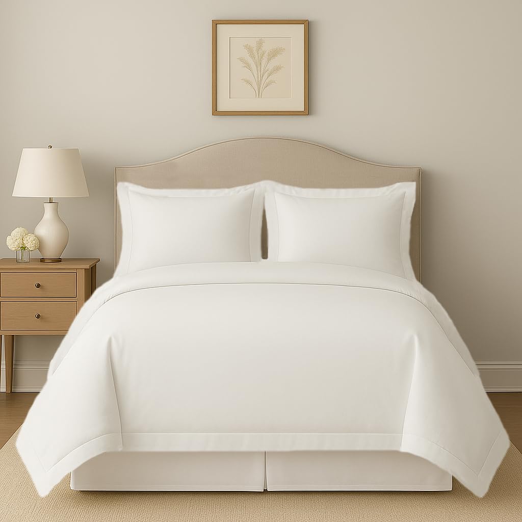 Photo 1 of eBeddy Linens 800 Thread Count Ultra Silky Soft Egyptian Cotton Oversized King 120x98 Size 3-Pieces Duvet Cover Hidden Zipper Closer & Corner Ties Durable and Fade Resistant White Solid
