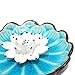Incense Holder - Porcelain Decorative Flower Incense Stick Holder Burner Bowl - Ceramic Incense Ash Catcher Tray (Light Blue)