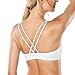 CRZ YOGA Women's Light Support Cross Back Wirefree Removable Cups Yoga Sport Bra White M
