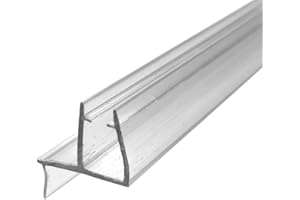 TECHNOLOGYLK Universal Clear Shower Door Bottom Sweep with Drip Rail for 3/16" and 1/4" Glass - 35 in Long