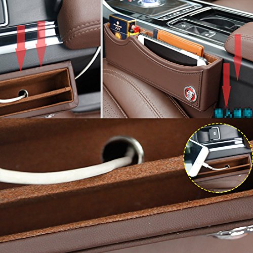 Jaguar Seat Gap Filler, Console Side Pocket,Seat Console Organizer, Car Pocket Organizer, Car Interior Accessories, Car Seat Side Drop Caddy Catcher (Brown)
